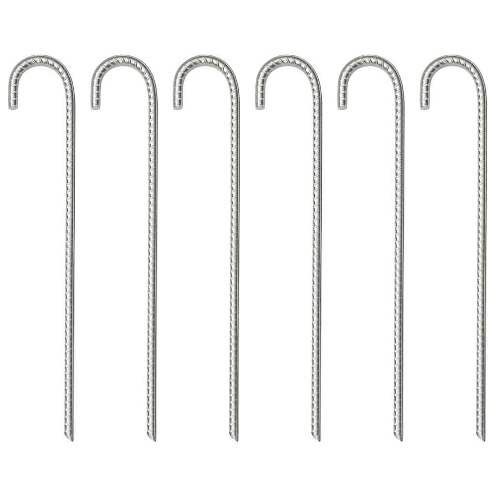 Tarusi de cort, 6 buc., 37 cm, Ø10 mm, otel galvanizat