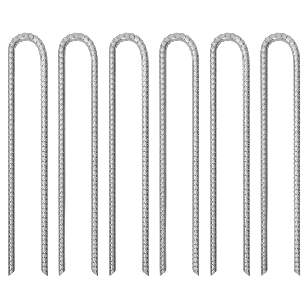 Tarusi de cort, 6 buc., 41,5 cm, Ø12 mm, otel galvanizat