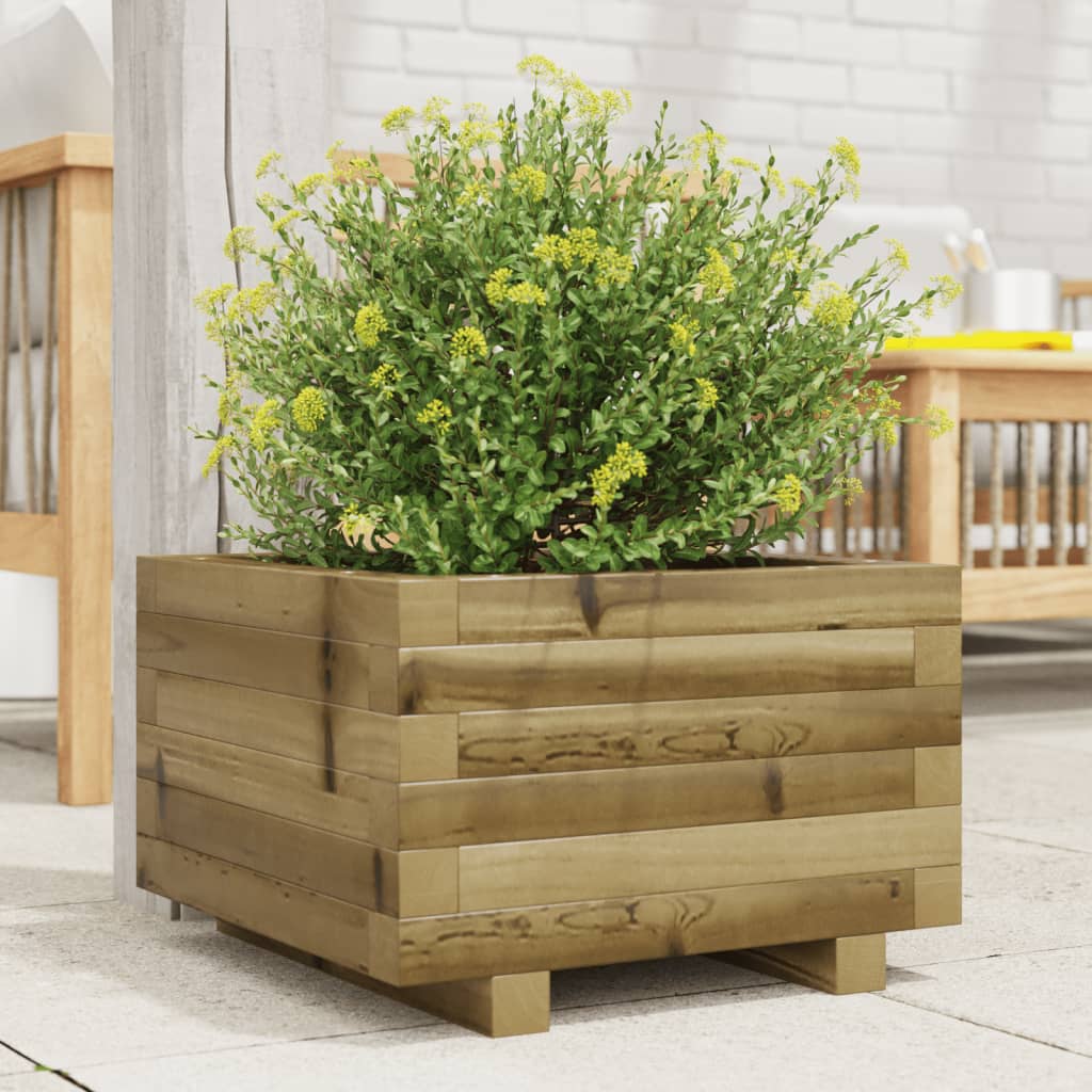 Jardiniera de gradina, 40x40x26,5 cm, lemn de pin impregnat — imaginea 2