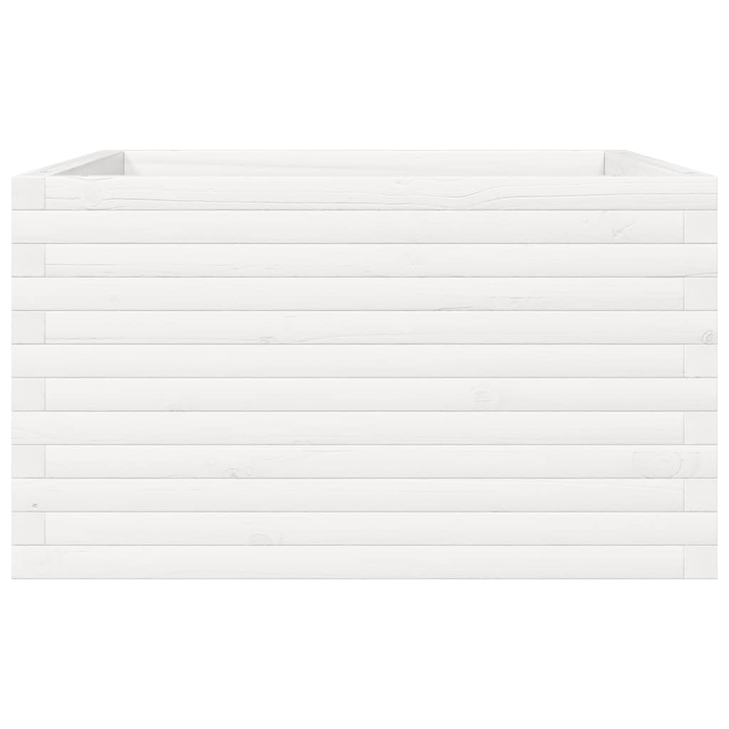 Jardiniera de gradina, alb, 80x80x45,5 cm, lemn masiv de pin — imaginea 5
