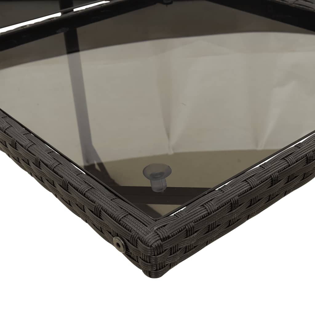 Set mobilier de gradina cu perne, 13 piese, negru, poliratan — imaginea 5
