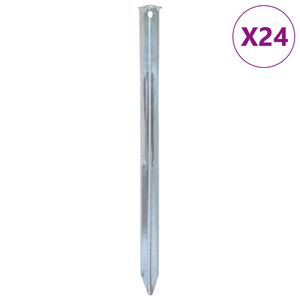 Tarusi de cort, 24 buc., 30 cm, Ø20 mm, otel galvanizat