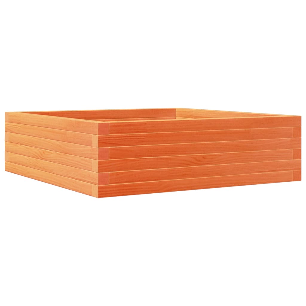Jardiniera de gradina, maro ceruit, 80x80x23 cm, lemn masiv pin