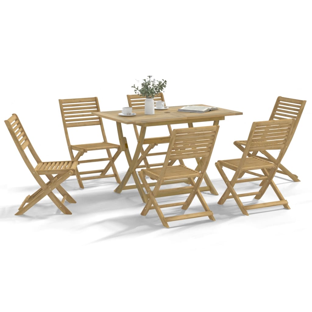 Set mobilier de gradina, 7 piese, lemn masiv de acacia — imaginea 2