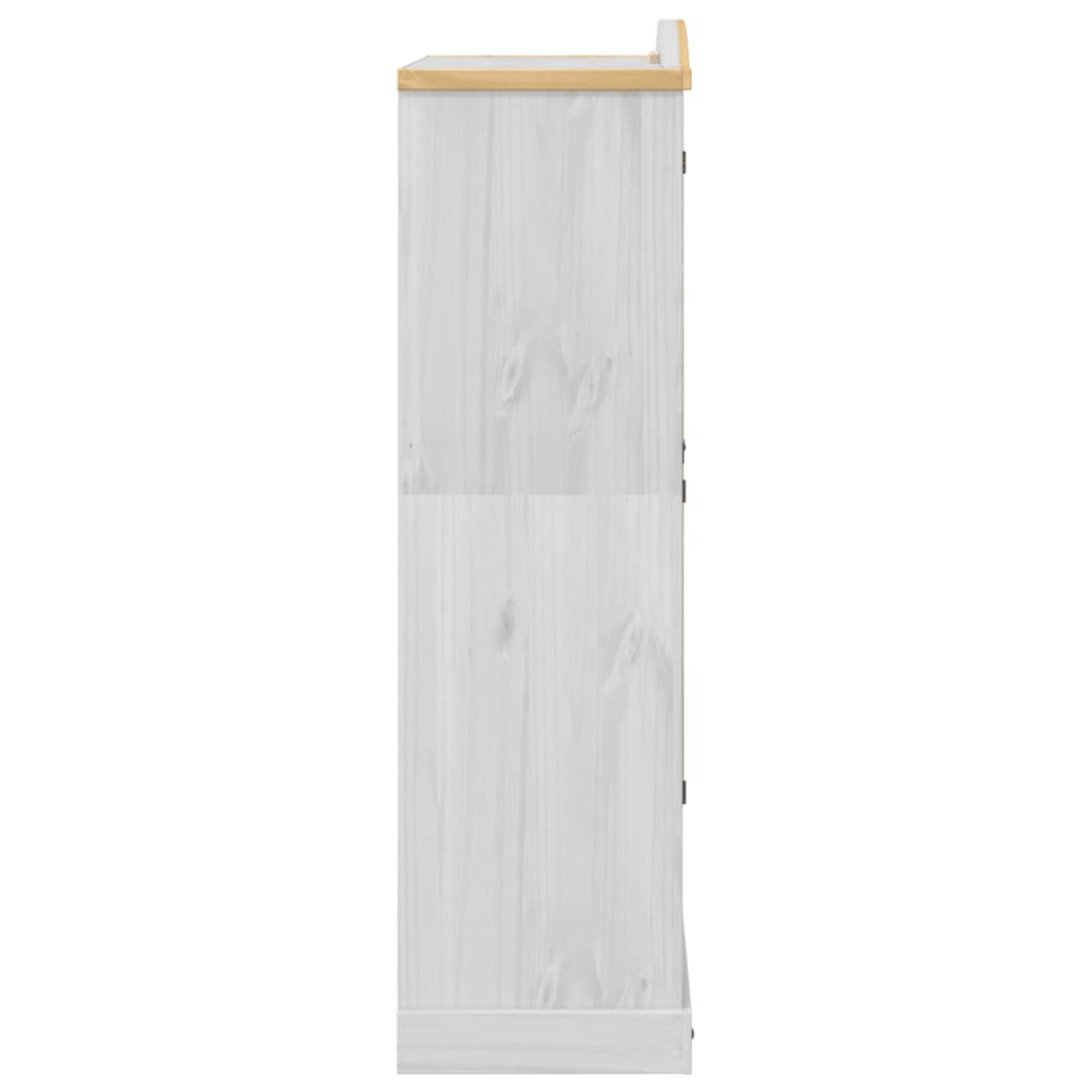 Sifonier „Corona”, alb, 102x52x186 cm, lemn masiv de pin — imaginea 5