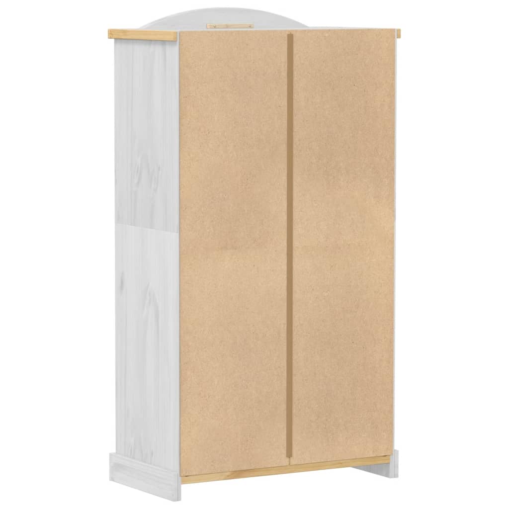 Sifonier „Corona”, alb, 102x52x186 cm, lemn masiv de pin — imaginea 6