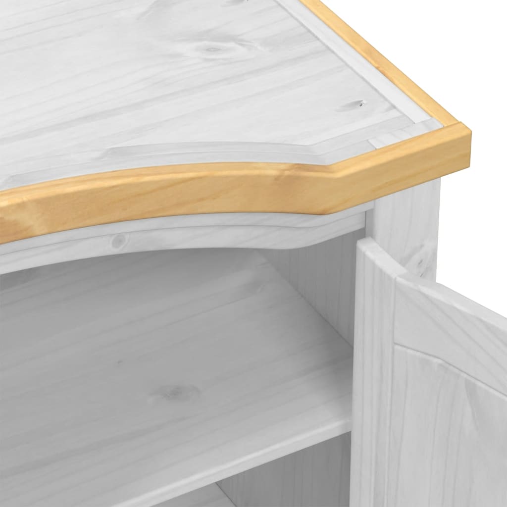 Sifonier „Corona”, alb, 102x52x186 cm, lemn masiv de pin — imaginea 7