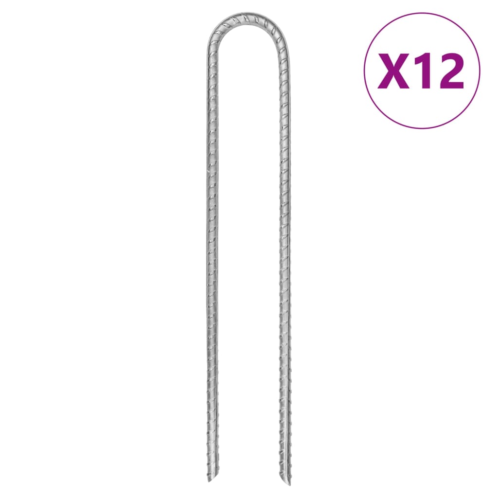 Tarusi de cort, 12 buc., 30 cm, Ø7 mm, otel galvanizat