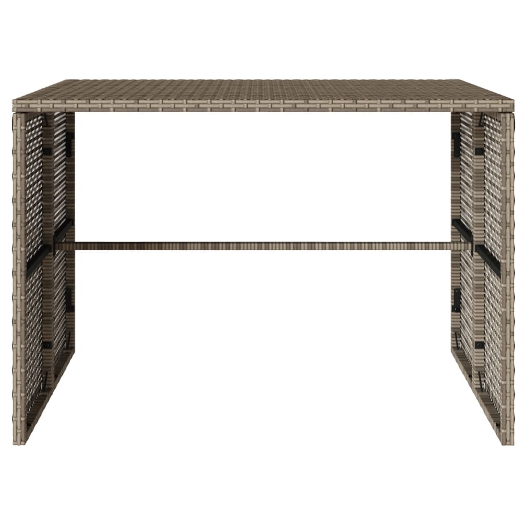 Set mobilier de gradina cu perne, 3 piese, gri, poliratan — imaginea 9