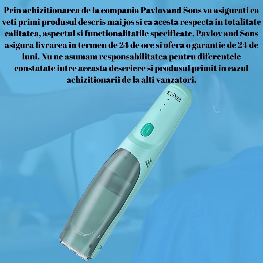 Aparat de tuns, bebelusi/copii/adulti, incarcare USB, impermeabil IPX7, compartiment de stocare a parului, culoare verde