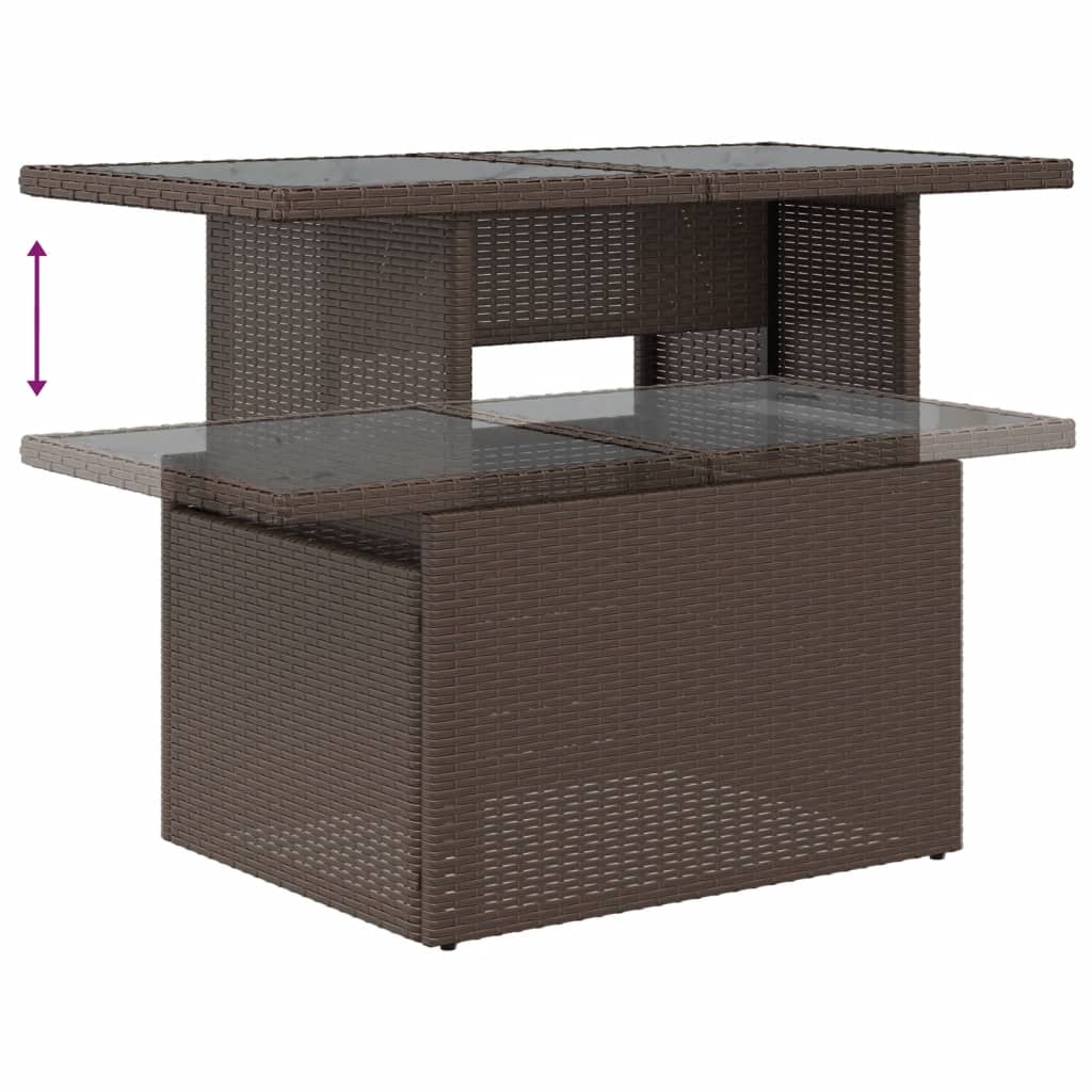 Set canapele de gradina cu perne, 5 piese, maro, poliratan — imaginea 7
