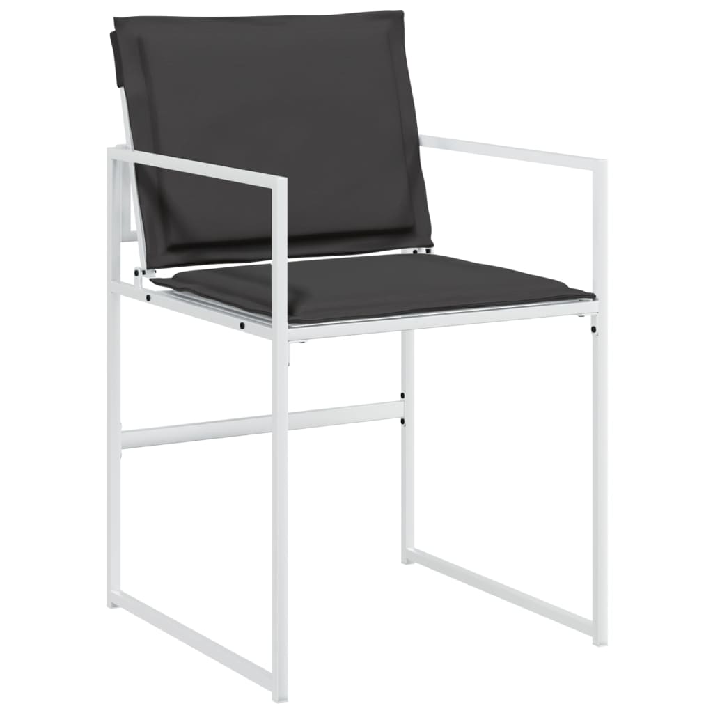 Set mobilier de gradina, 9 piese, cu perne, alb, textilena — imaginea 4