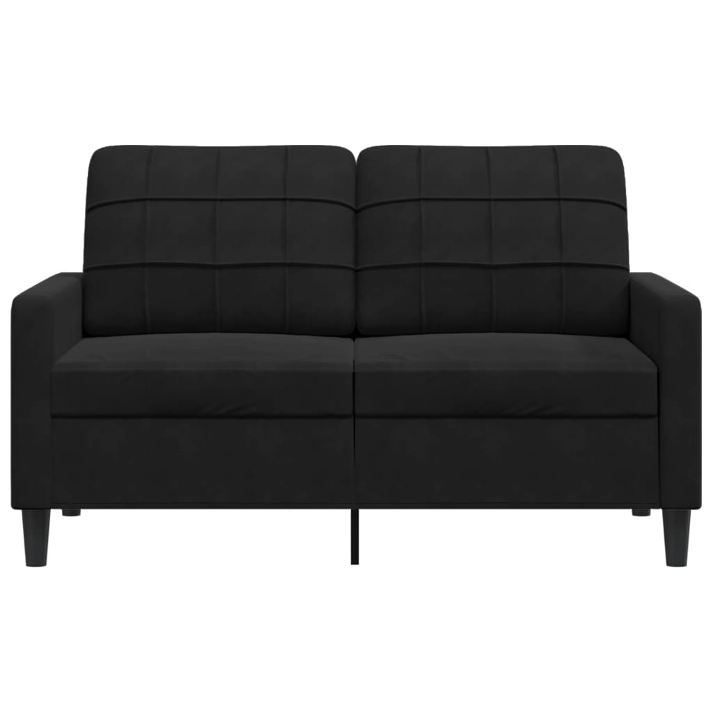 Canapea cu 2 locuri, negru, 120 cm, catifea — imaginea 4