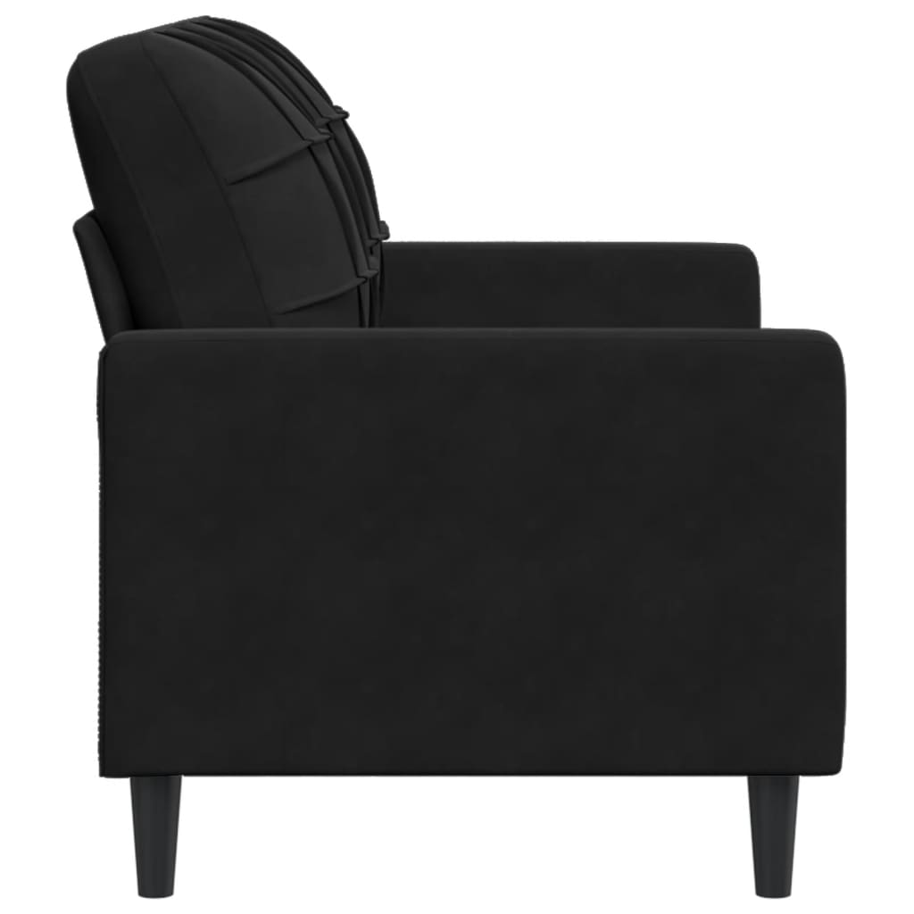 Canapea cu 2 locuri, negru, 120 cm, catifea — imaginea 5