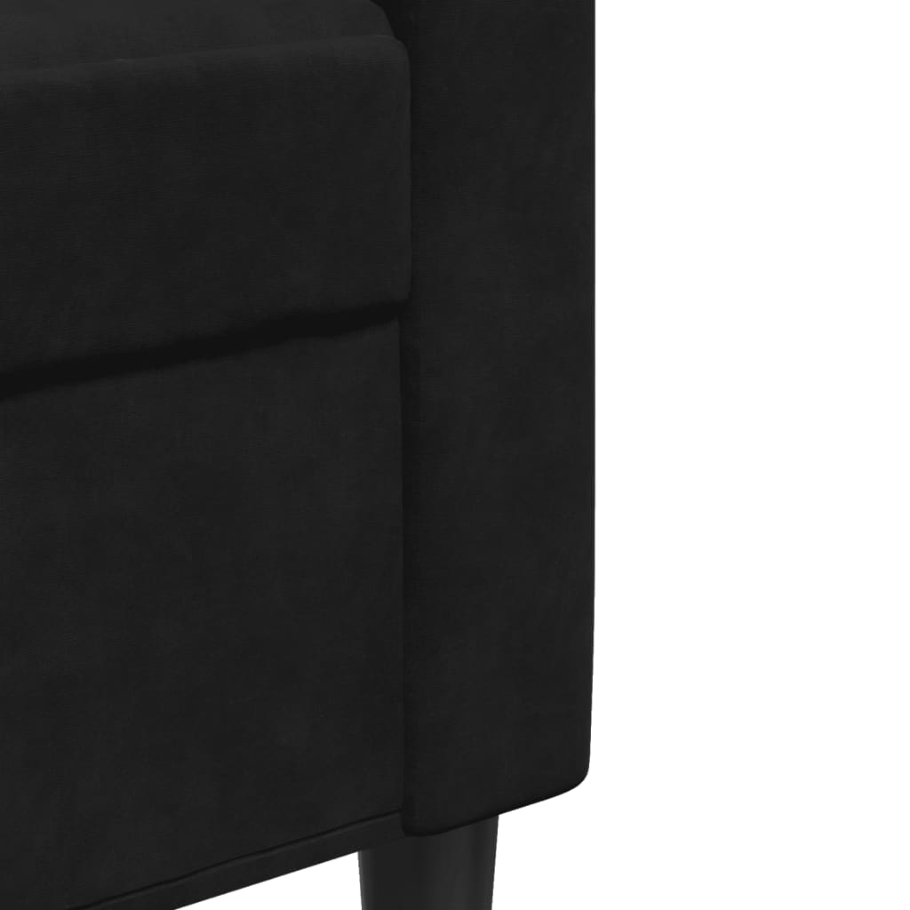 Canapea cu 2 locuri, negru, 120 cm, catifea — imaginea 7