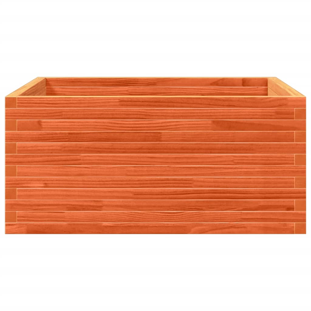 Jardiniera gradina, maro ceruit, 100x100x46 cm, lemn masiv pin — imaginea 5