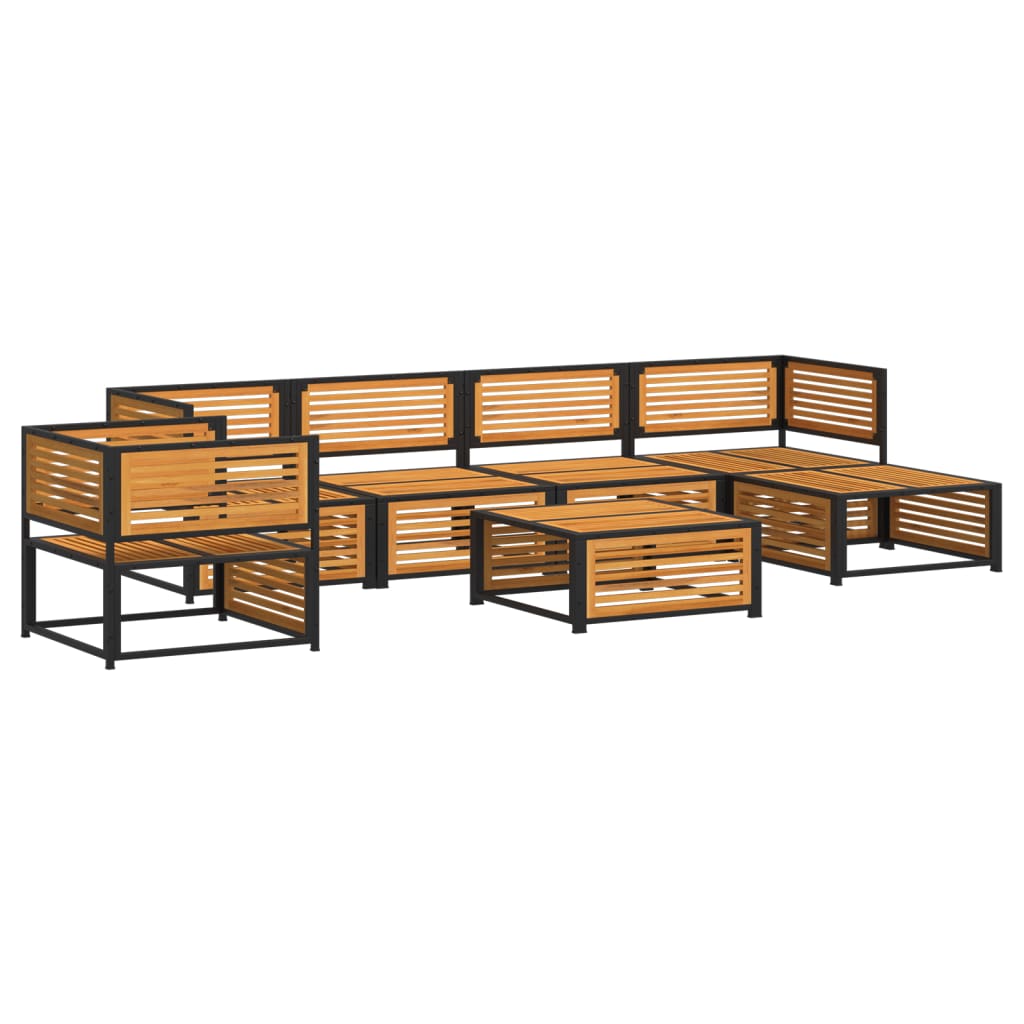 Set canapele gradina cu perne, 7 piese, lemn masiv acacia — imaginea 3