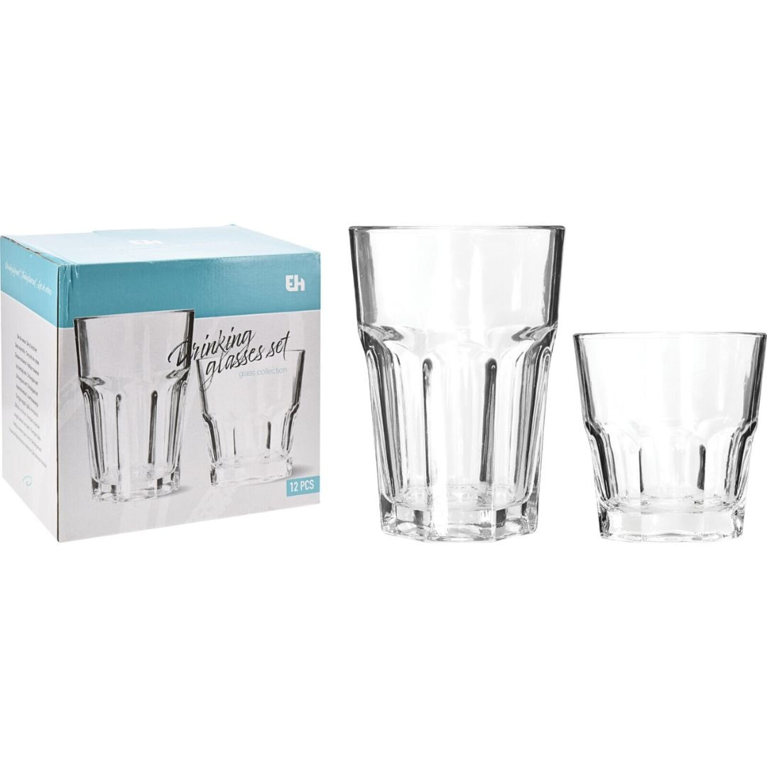 Set 12 pahare pentru diferite bauturi 250&360ml