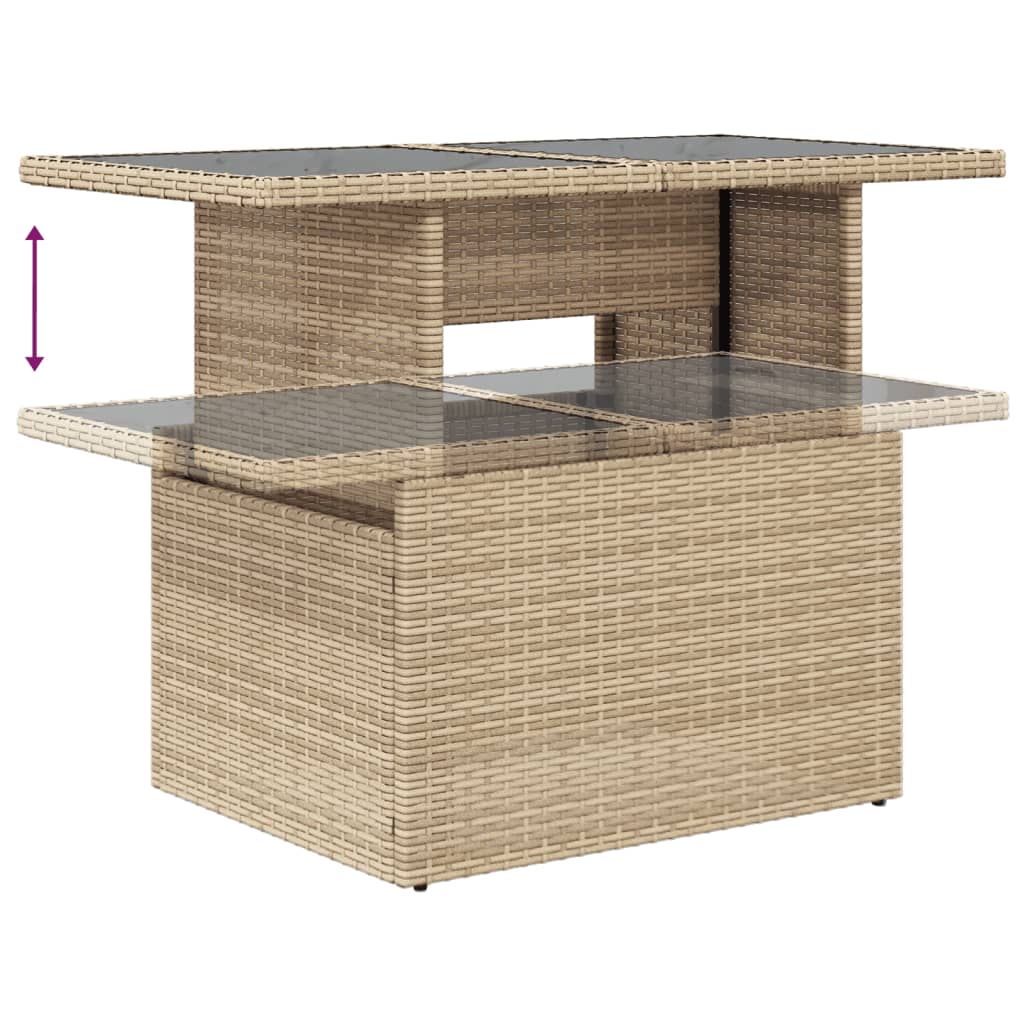 Set canapele de gradina cu perne, 6 piese, bej, poliratan — imaginea 7