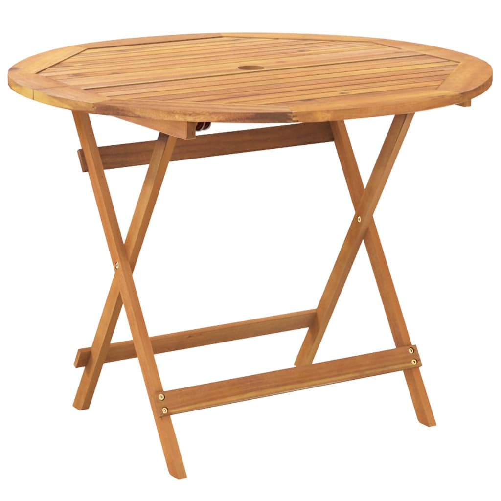 Set mobilier de gradina 5 piese textil albastru alb/lemn masiv — imaginea 6
