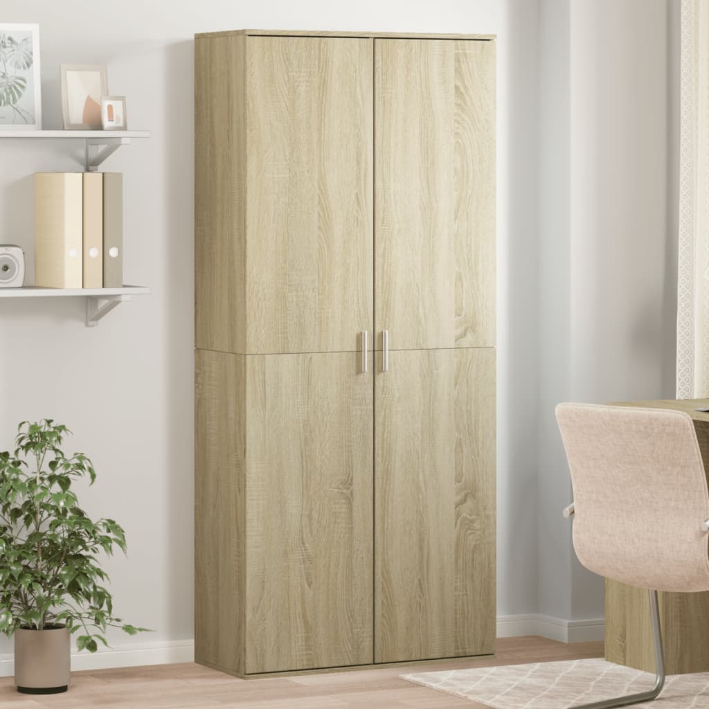 Dulap inalt, stejar sonoma, 80x35x180 cm, lemn prelucrat — imaginea 2