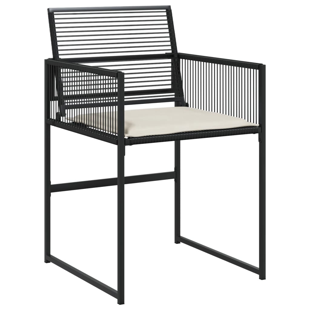 Set mobilier de gradina cu perne, 5 piese, negru, poliratan — imaginea 4