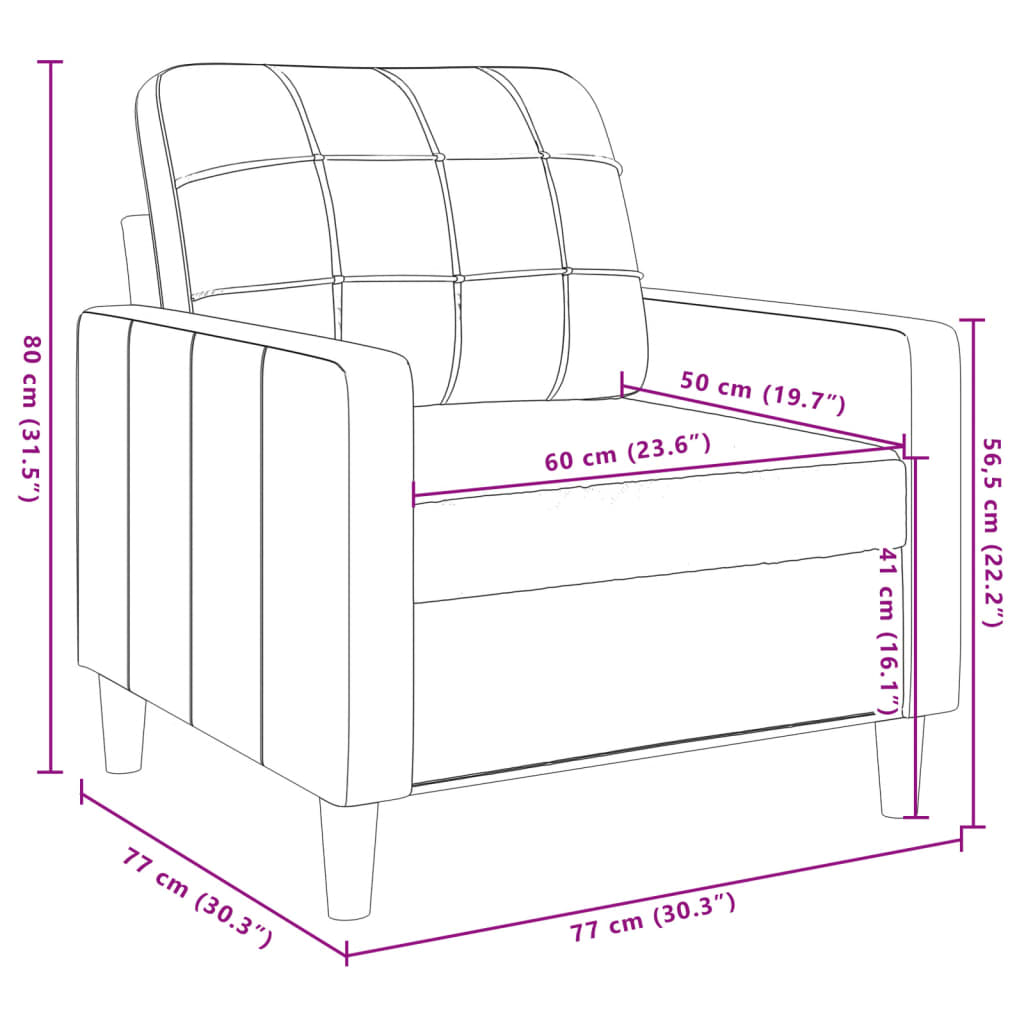 Canapea de o persoana, Albastru, 60 cm, catifea — imaginea 8