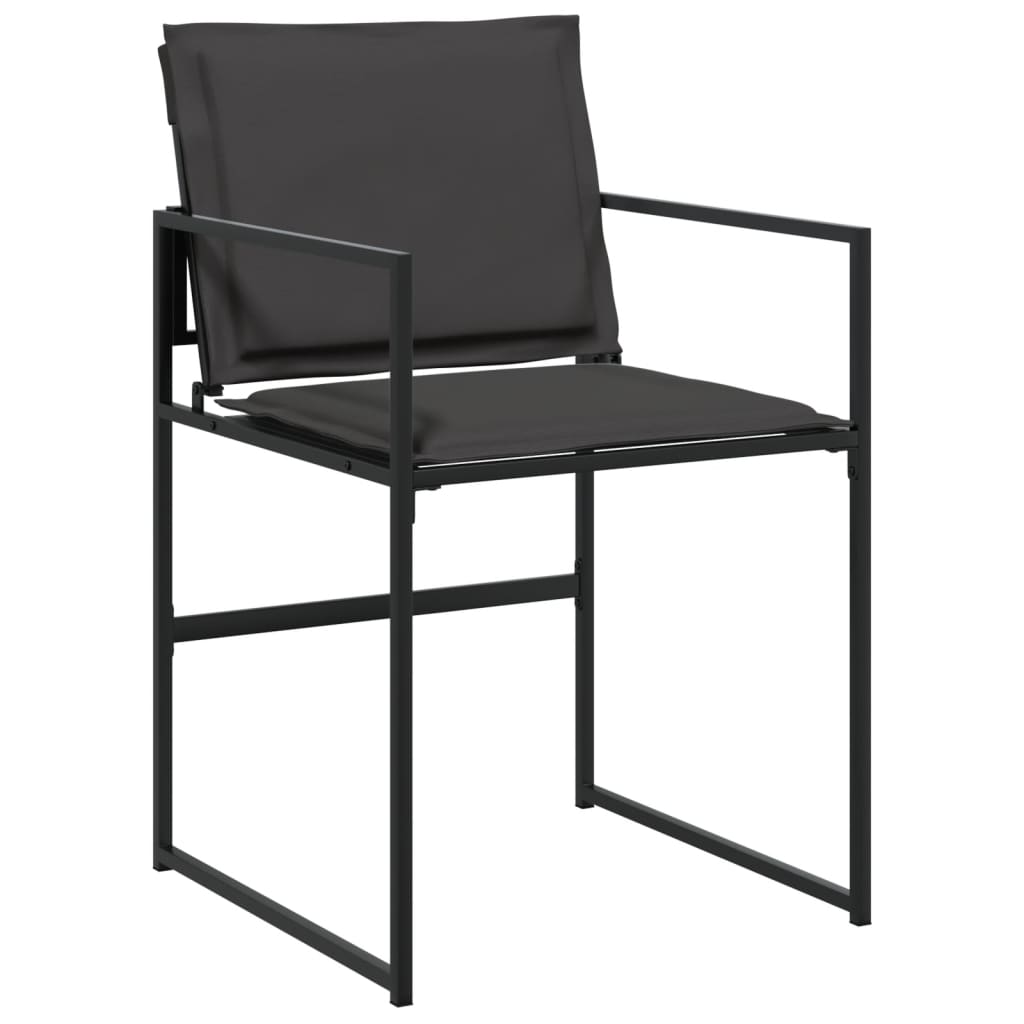 Set mobilier de gradina, 7 piese, cu perne, negru, textilena — imaginea 4