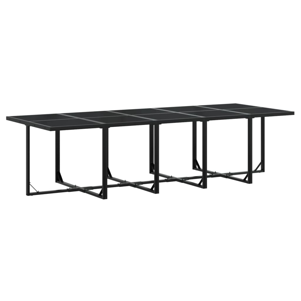 Set mobilier de gradina, 15 piese, cu perne, negru, textilena — imaginea 3