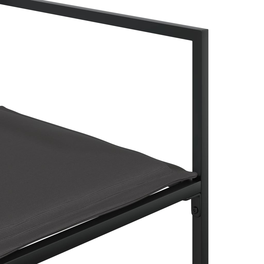 Set mobilier de gradina, 15 piese, cu perne, negru, textilena — imaginea 6