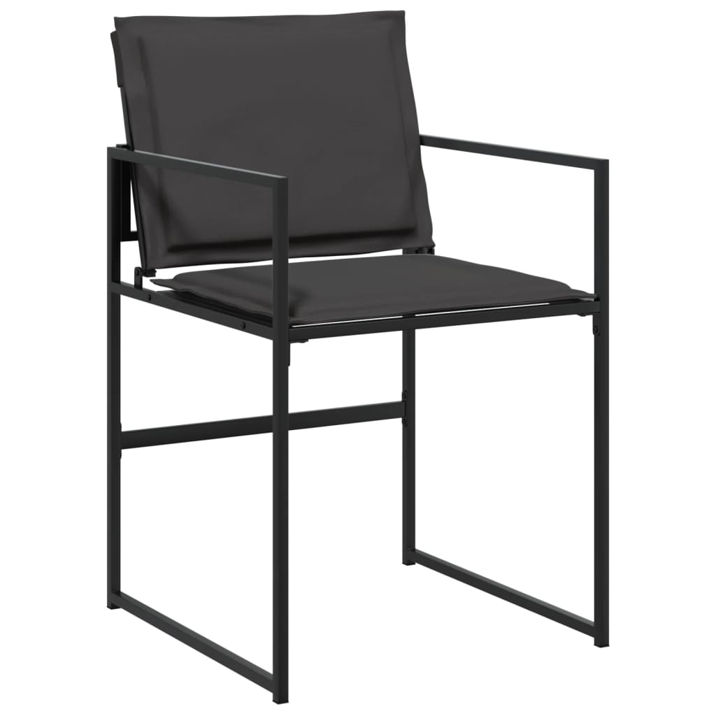 Set mobilier de gradina, 11 piese, cu perne, negru, textilena — imaginea 4