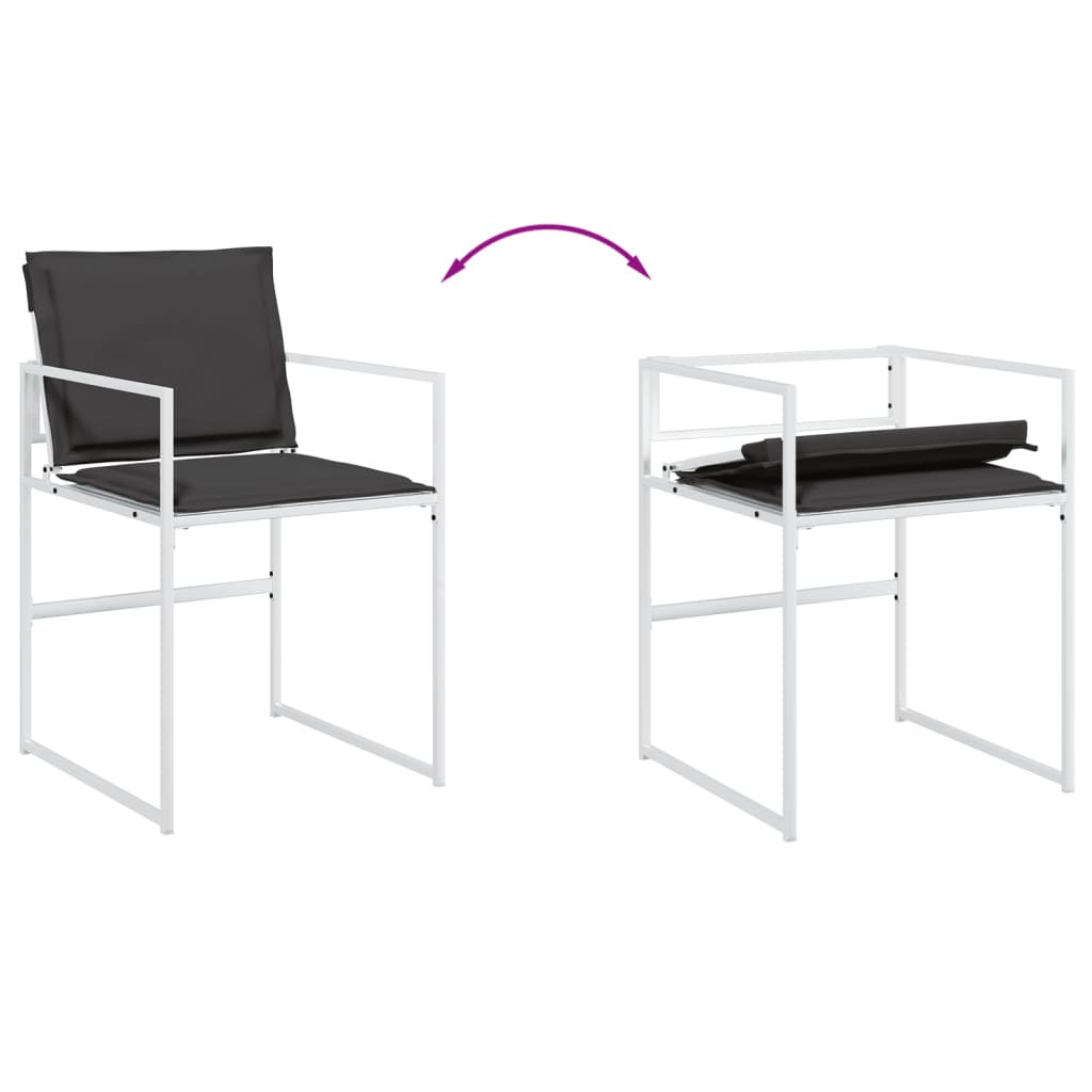 Set mobilier de gradina, 17 piese, cu perne, alb, textilena — imaginea 5