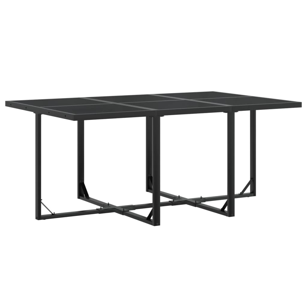 Set mobilier de gradina, 7 piese, negru, textilena — imaginea 4
