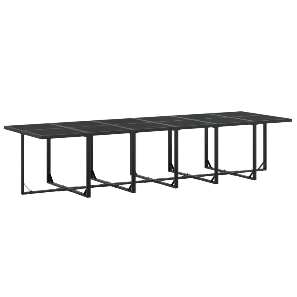 Set mobilier de gradina, 17 piese, negru, textilena — imaginea 3