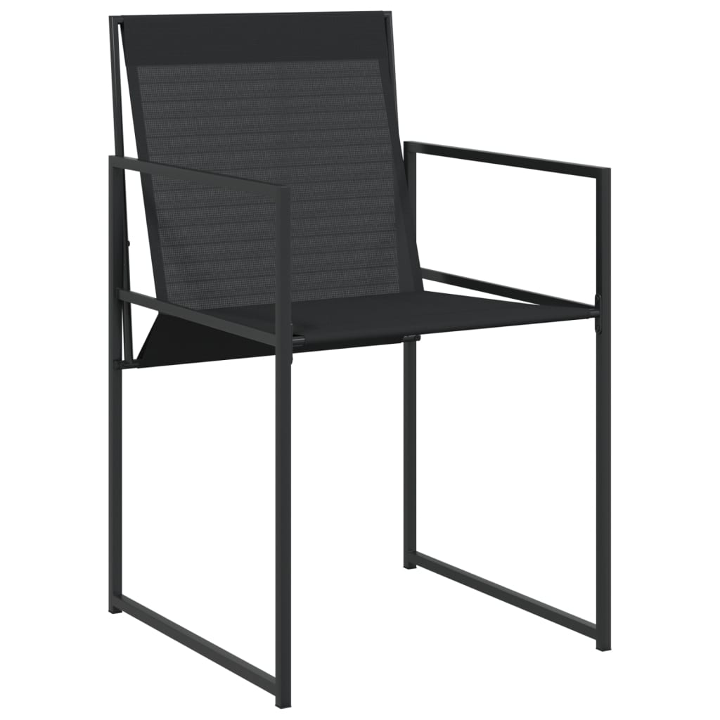 Set mobilier de gradina, 17 piese, negru, textilena — imaginea 4