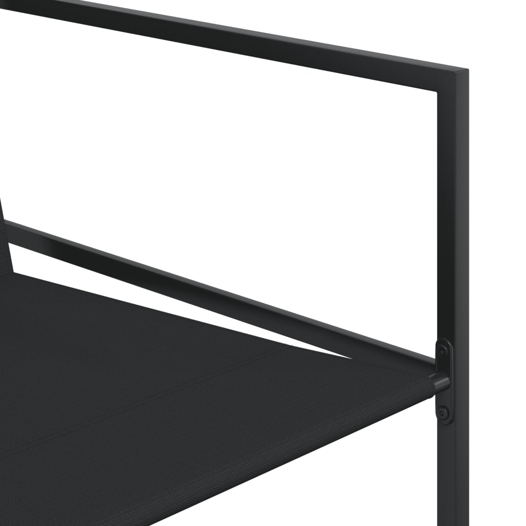 Set mobilier de gradina, 17 piese, negru, textilena — imaginea 5