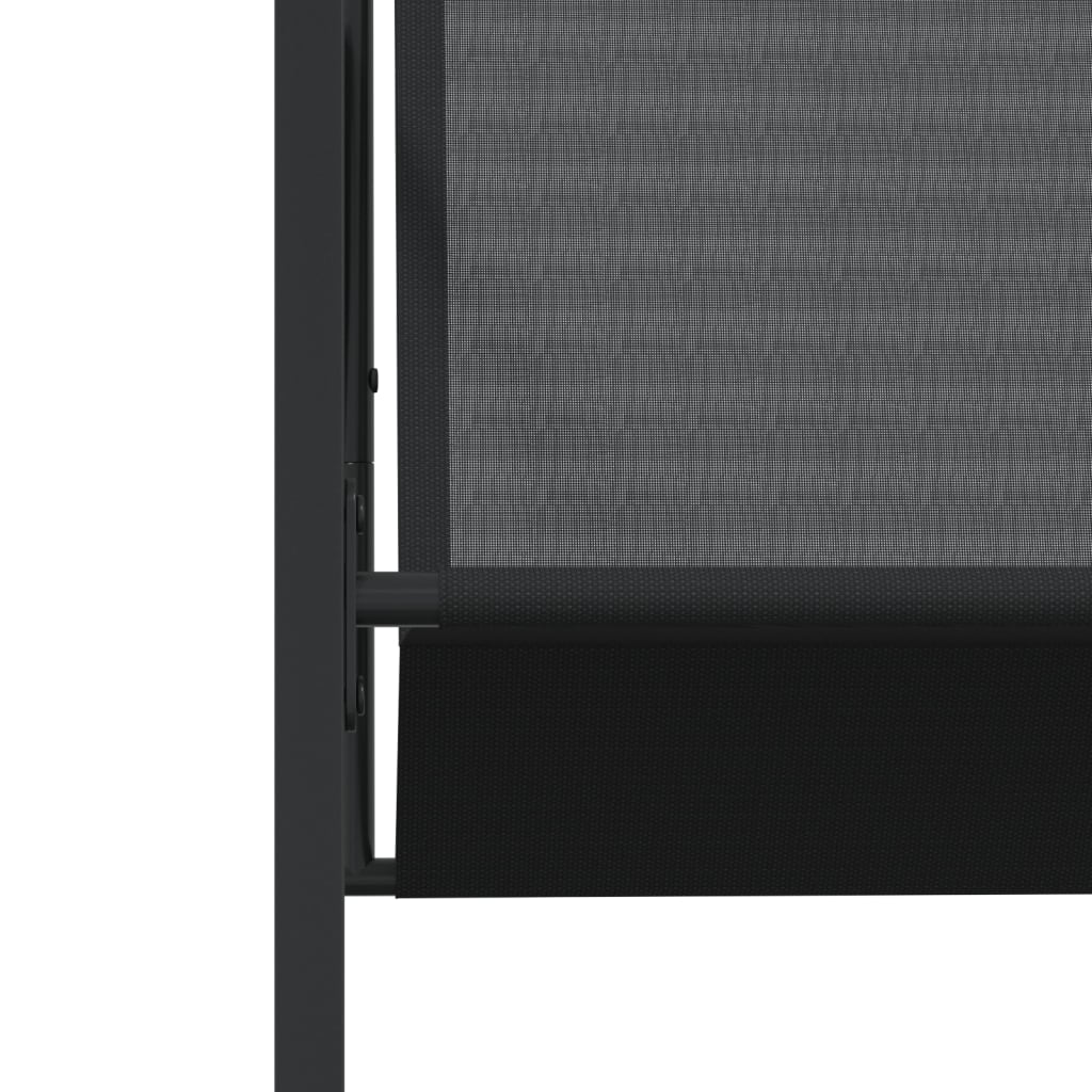 Set mobilier de gradina, 17 piese, negru, textilena — imaginea 6