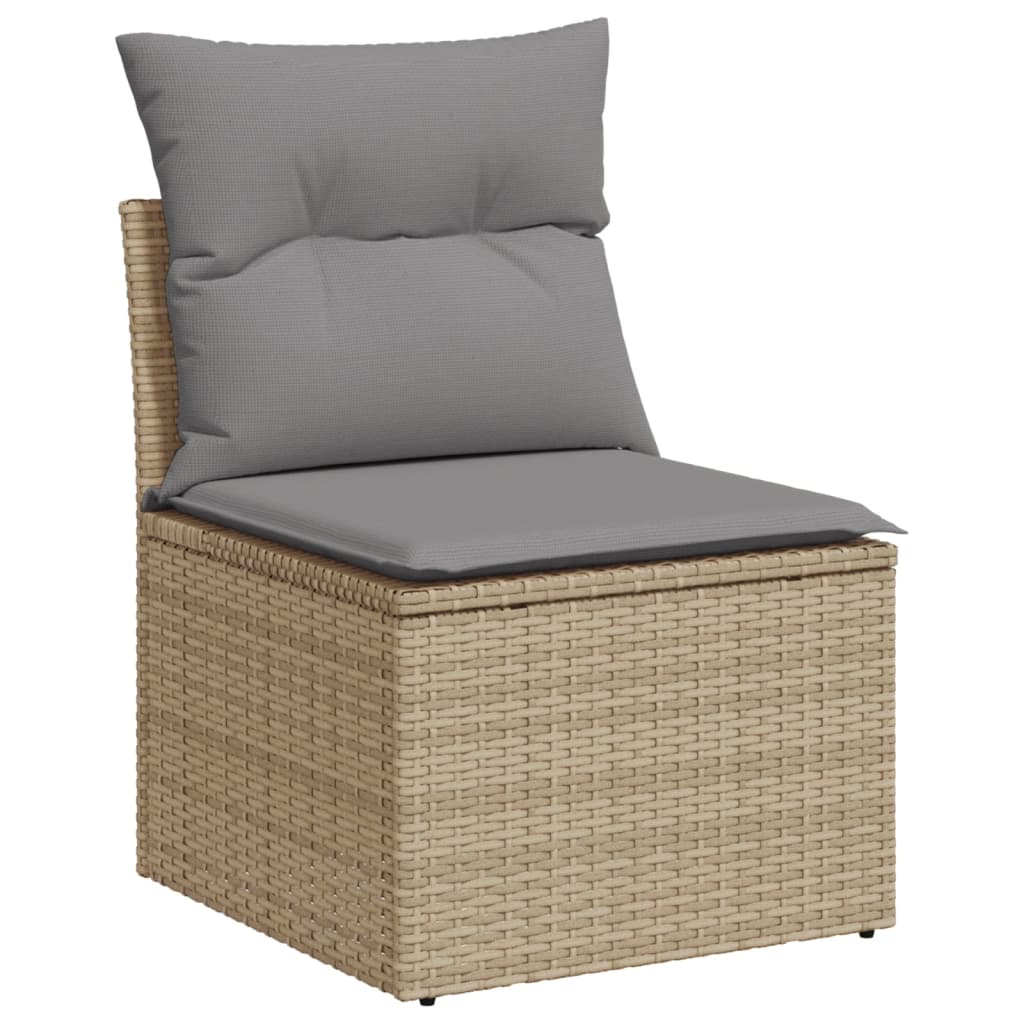 Set canapele de gradina, 8 piese, cu perne, bej, poliratan — imaginea 3