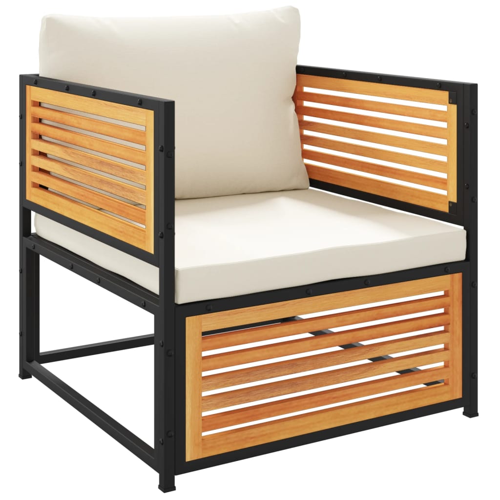 Set de canapele de gradina cu perne, 5 buc., lemn masiv acacia — imaginea 4