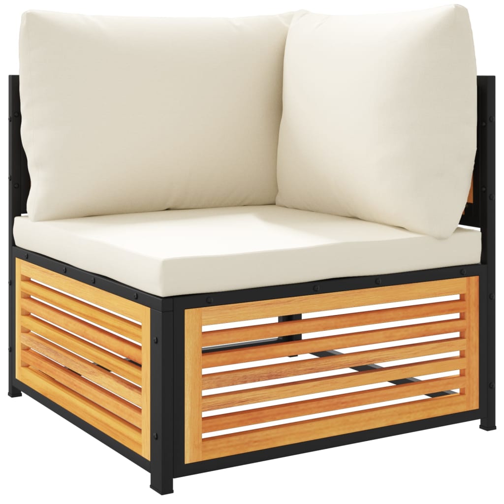 Set de canapele de gradina cu perne, 5 buc., lemn masiv acacia — imaginea 5