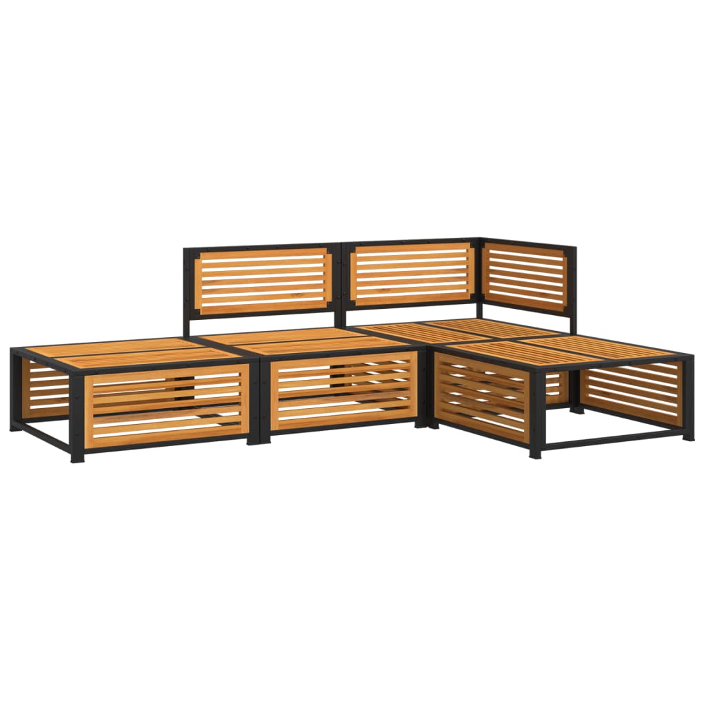 Set canapele de gradina cu perne, 4 piese, lemn masiv de acacia — imaginea 3