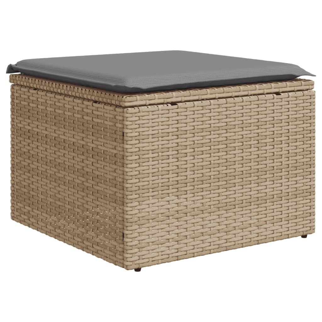 Set canapele de gradina, 8 piese, cu perne, bej, poliratan — imaginea 7