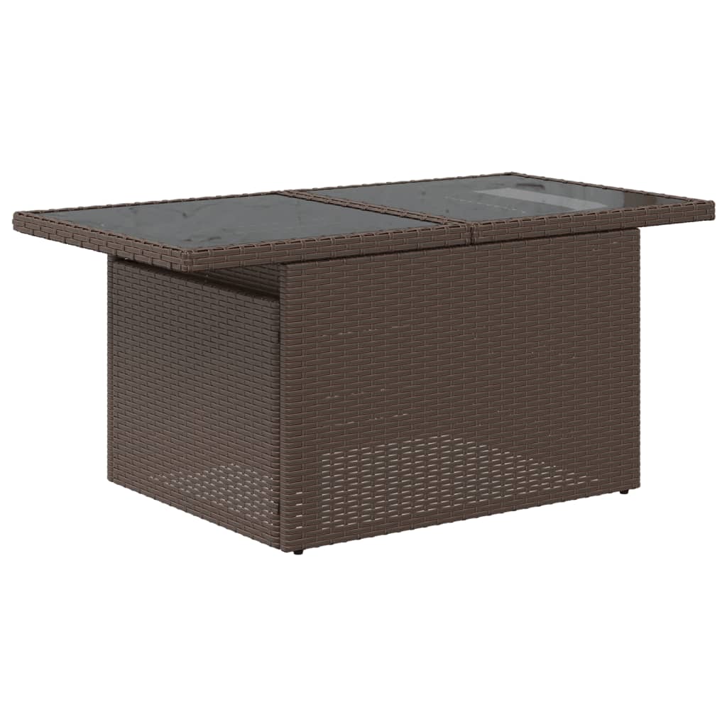 Set canapele de gradina cu perne, 11 piese, maro, poliratan — imaginea 5