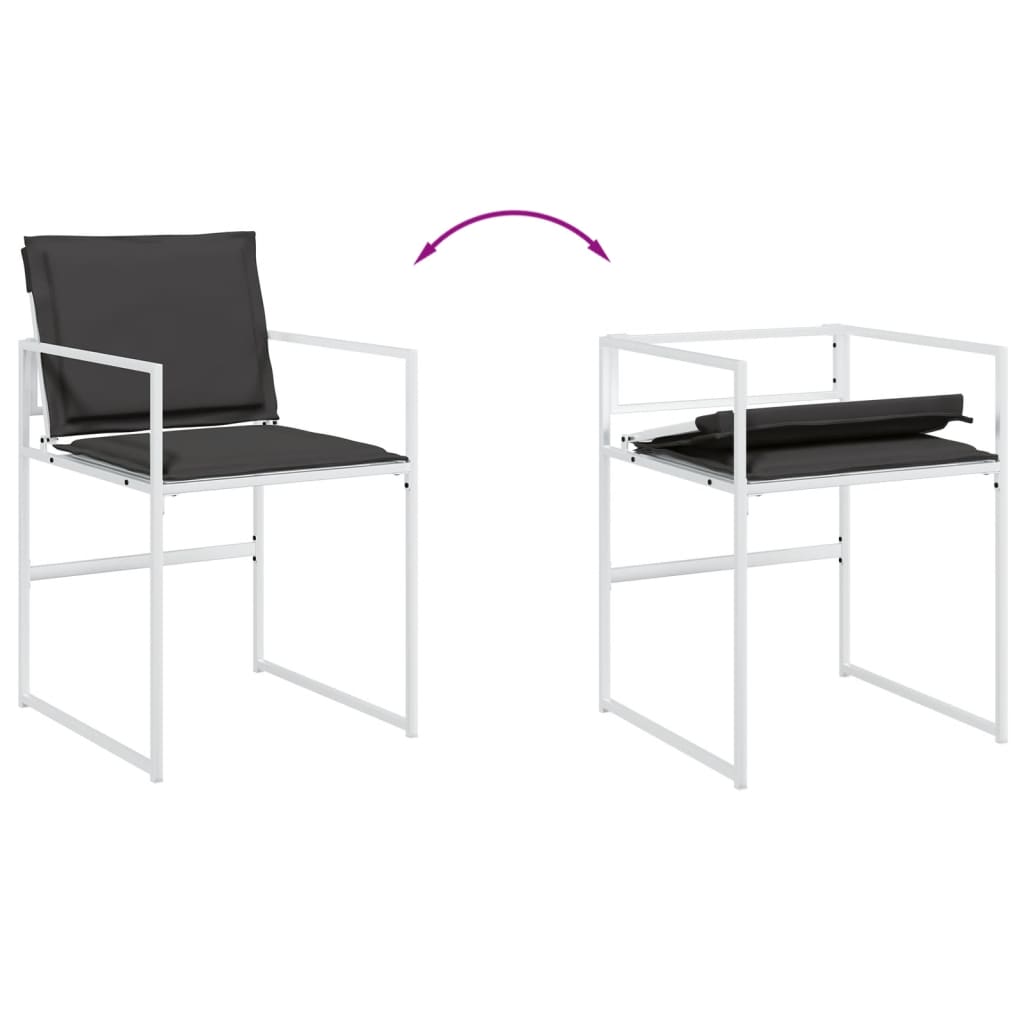 Set mobilier de gradina, 13 piese, cu perne, alb, textilena — imaginea 5