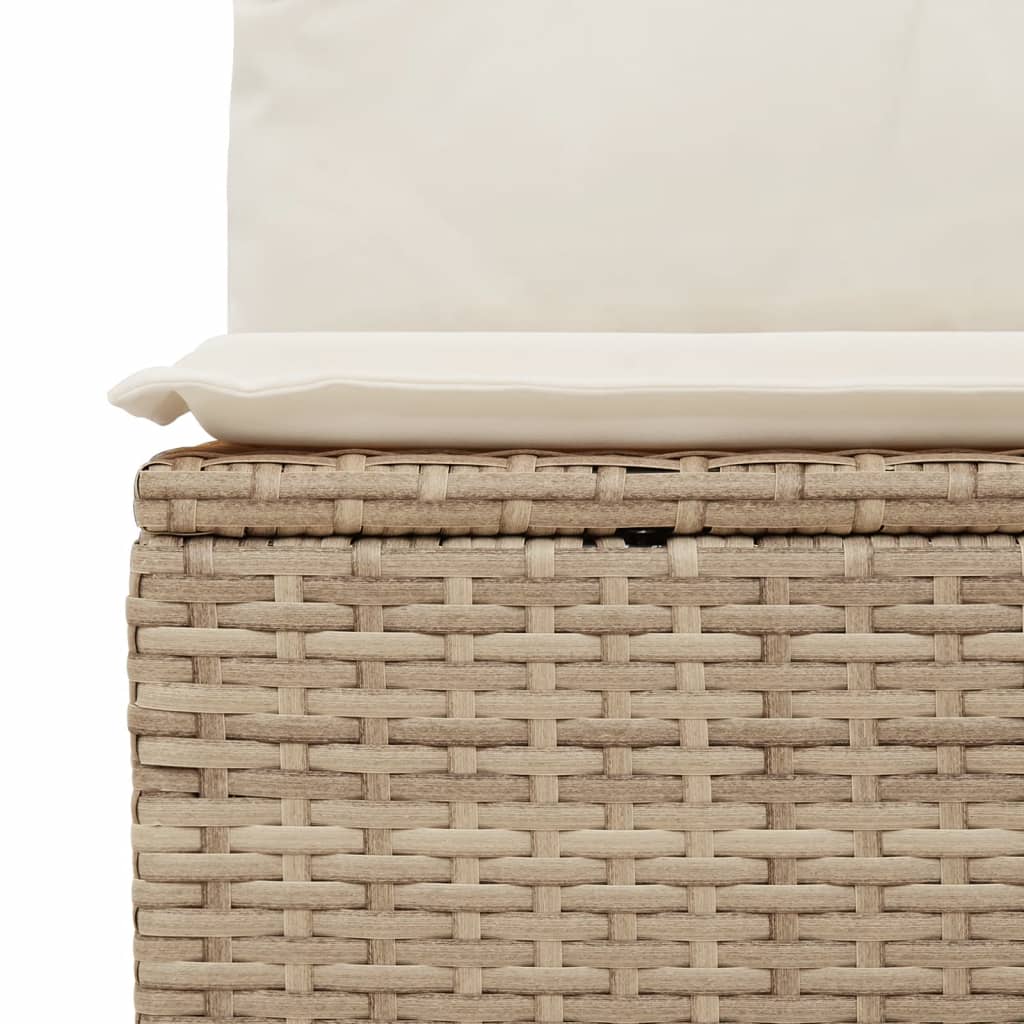 Set canapele de gradina cu perne, 6 piese, bej, poliratan — imaginea 7