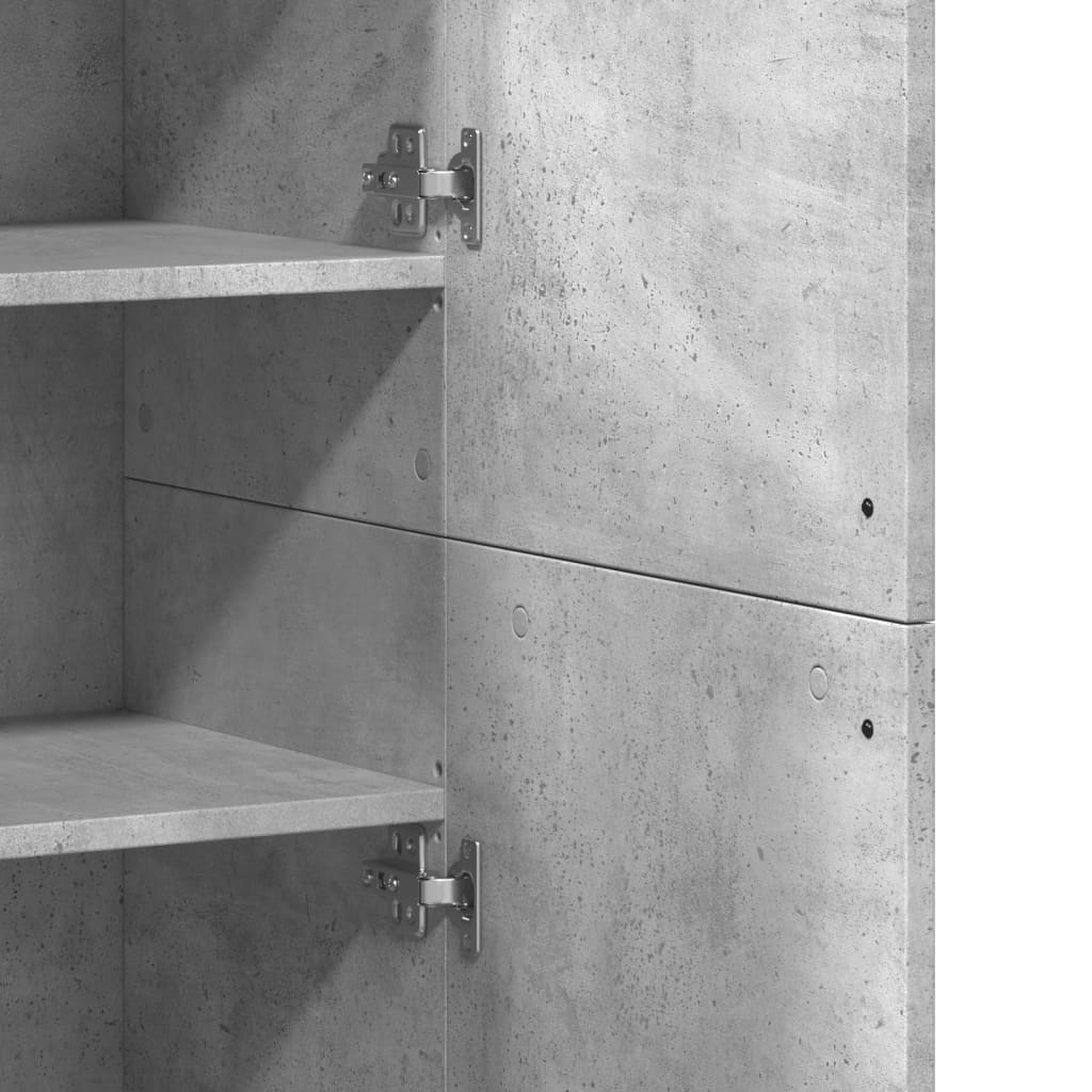 Dulap inalt, gri beton, 80x35x180 cm, lemn prelucrat — imaginea 8