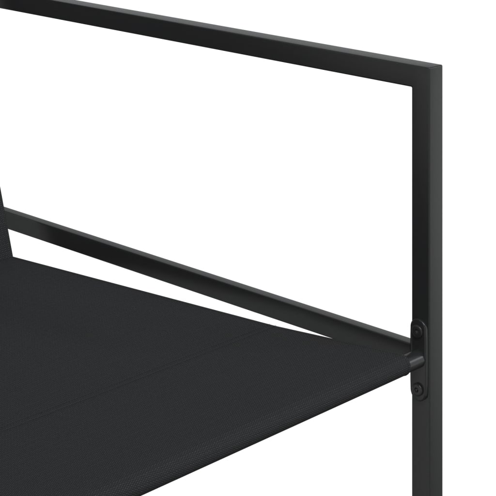 Set mobilier de gradina, 13 piese, negru, textilena — imaginea 5