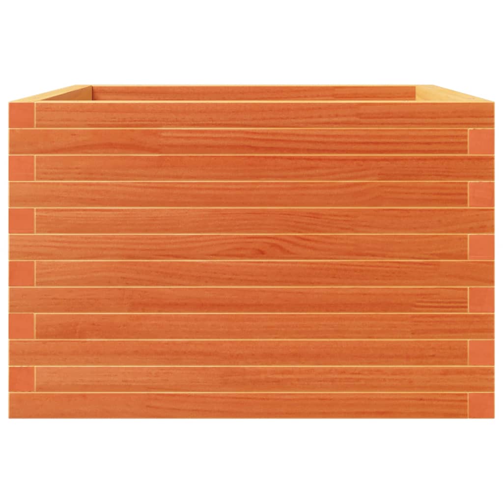 Jardiniera de gradina, maro ceruit, 70x70x46 cm, lemn masiv pin — imaginea 6