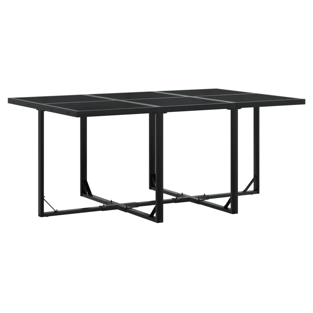 Set mobilier de gradina, 11 piese, cu perne, negru, textilena — imaginea 3