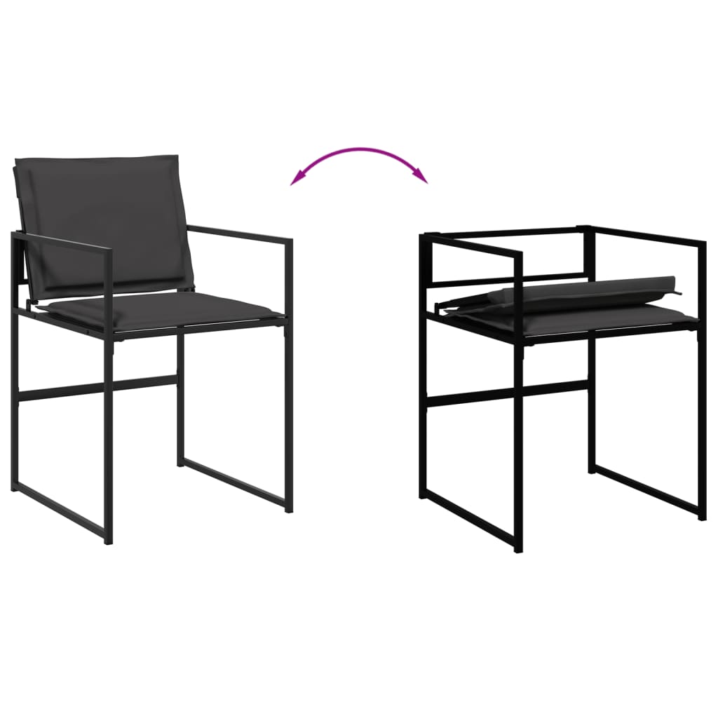 Set mobilier de gradina, 13 piese, cu perne, negru, textilena — imaginea 7